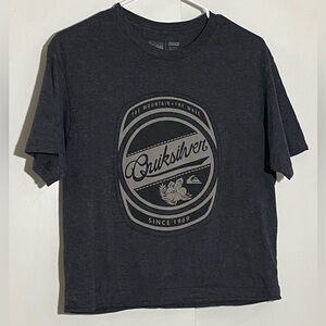 🎈Quicksilver women’s vintage cropped gray short  sleeve casual shirt size M